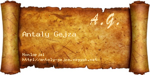 Antaly Gejza névjegykártya